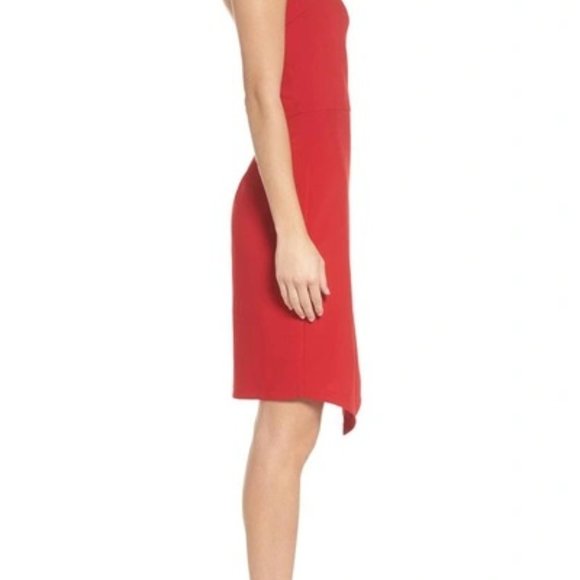 ADELYN RAE Halter Asymmetrical Sheath Dress In Red Size XS - Picture 3 of 11